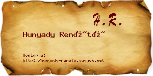Hunyady Renátó névjegykártya
